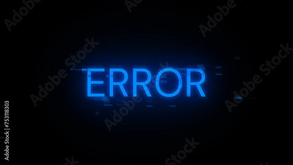 Obraz 3D rendering error text with screen effects of technological glitches