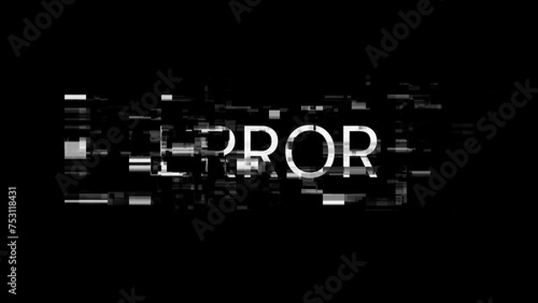 Fototapeta 3D rendering error text with screen effects of technological glitches