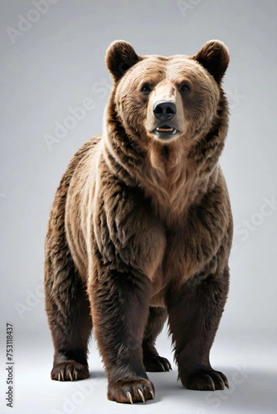 Fototapeta Generative AI full height brown bear portrait