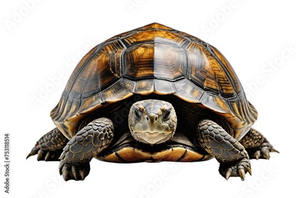 Fototapeta Generative AI full height turtle portrait, no background png