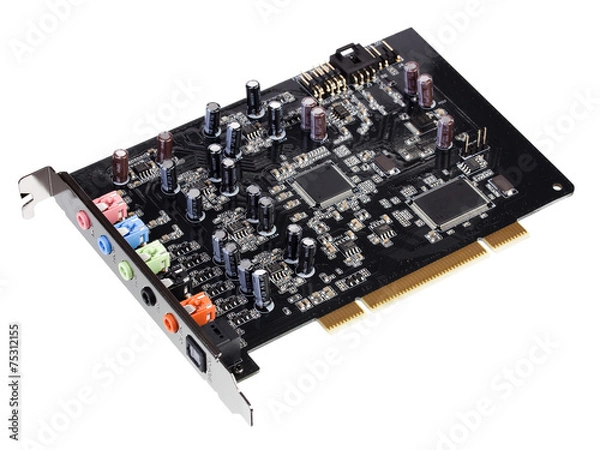 Fototapeta Computer sound card the chip