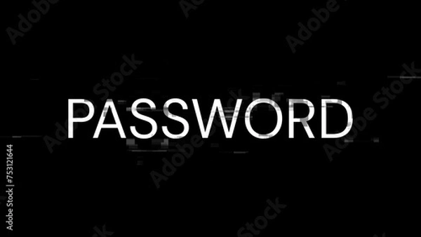 Fototapeta 3D rendering password text with screen effects of technological glitches