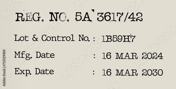 Fototapeta Details of expiry date and manufacturing date on product label.