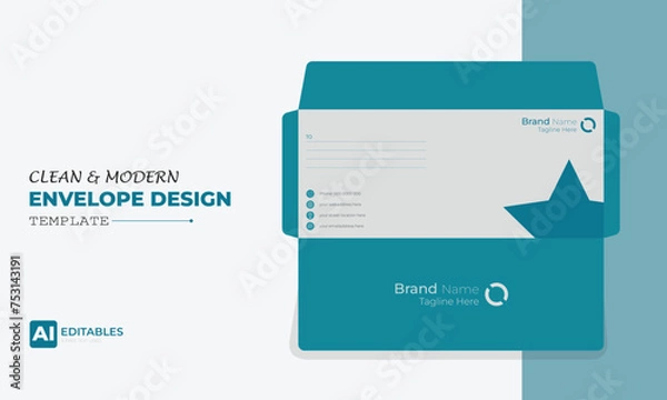 Fototapeta Clean and Modern Easy Editable Envelope Design