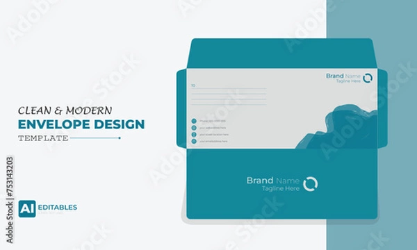 Fototapeta Clean and Modern Easy Editable Envelope Design