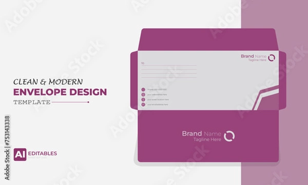 Fototapeta Clean and Modern Easy Editable Envelope Design