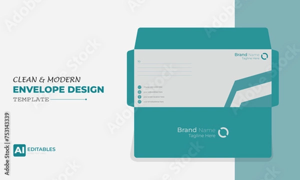 Fototapeta Clean and Modern Easy Editable Envelope Design