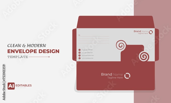 Fototapeta Clean and Modern Easy Editable Envelope Design