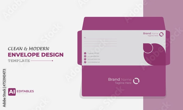 Fototapeta Clean and Modern Easy Editable Envelope Design