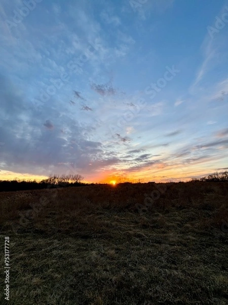 Obraz sunset in the Midwest during fall 