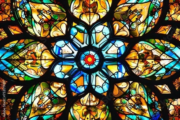 Fototapeta abstract stained window background. Generative AI