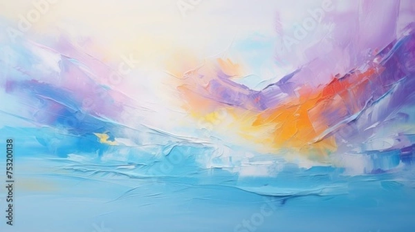 Fototapeta An abstract colorful oil painting on canvas offers a vibrant and expressive artistic backdrop, adding a dynamic element to any space.