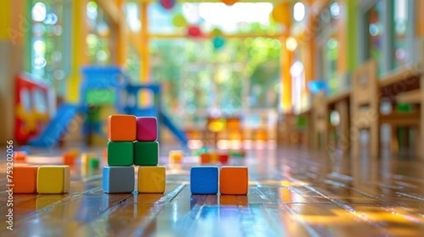 Obraz Childcare Services Scene for Presentation Slide Generative AI