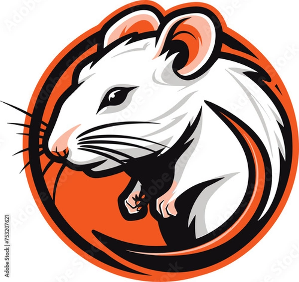 Fototapeta Rat mascot logo design vector with modern illustration concept style for badge. Rat head mascot esport logo template, Rat logo design vector