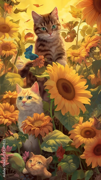 Obraz cat in the garden