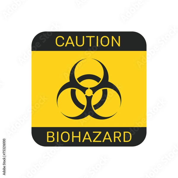 Fototapeta Biohazard icon. Warning sign of virus. Vector biohazard symbol isolated on white background. Emblem of biological threat alert. EPS 10.