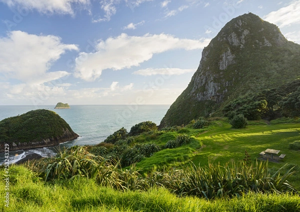 Obraz Paritutu Rock, Back Beach, Mew Plymouth, Taranaki, Nordinsel, Neuseeland, Ozeanien