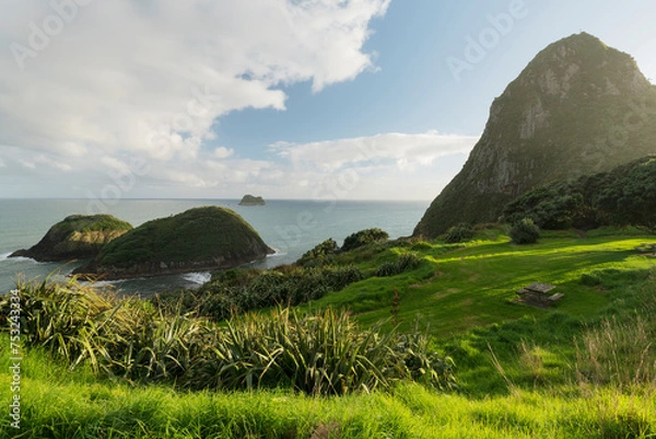 Obraz Paritutu Rock, Back Beach, Mew Plymouth, Taranaki, Nordinsel, Neuseeland, Ozeanien