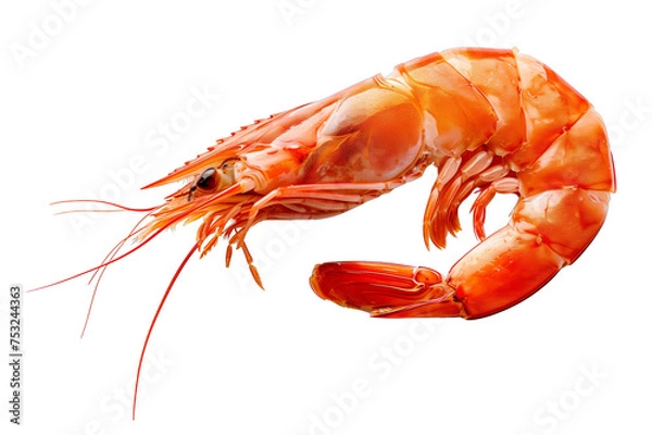 Obraz A shrimp is shown in a white background