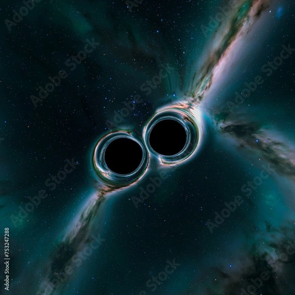 Obraz Imminent Collision: Binary Black Holes Merging in Distant Universe