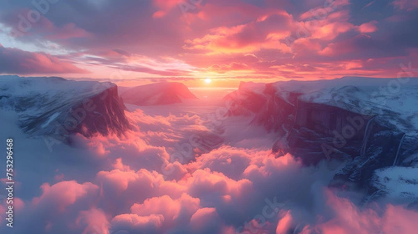 Obraz Sunset over the mountains