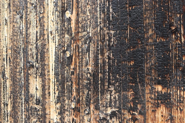 Obraz 日本の伝統的な焼杉の壁