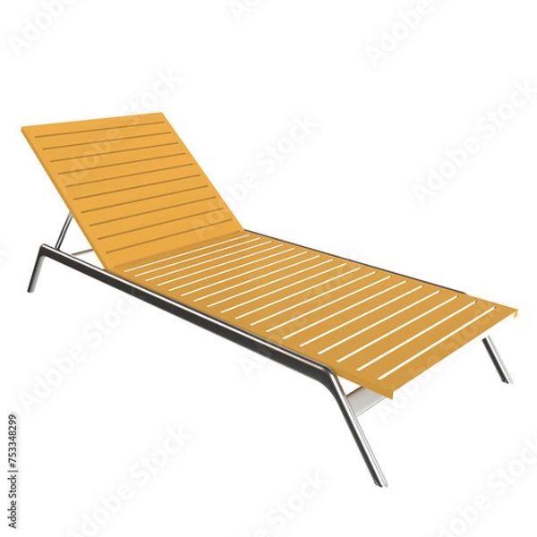 Obraz A yellow lounge chair with a wooden frame