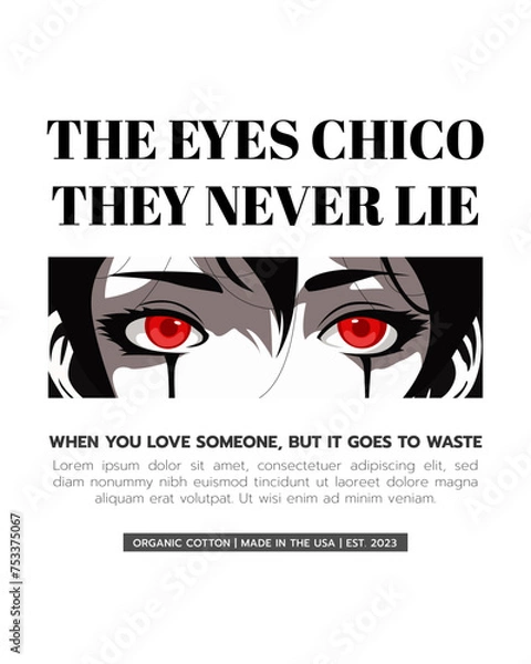 Fototapeta anime streetwear design crying character vector illustration