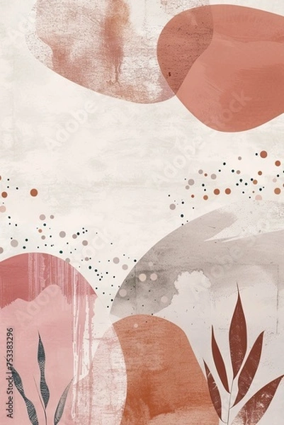 Obraz Abstract Composition of Leaves and Rocks