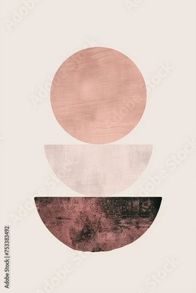 Obraz Playful Circles: Stacked Cutouts in Pink and Brown