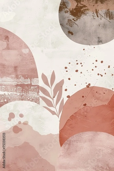 Obraz Abstract Leaf Art Print on White Background