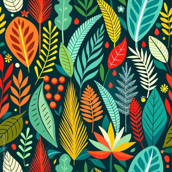 Obraz seamless background with leaves