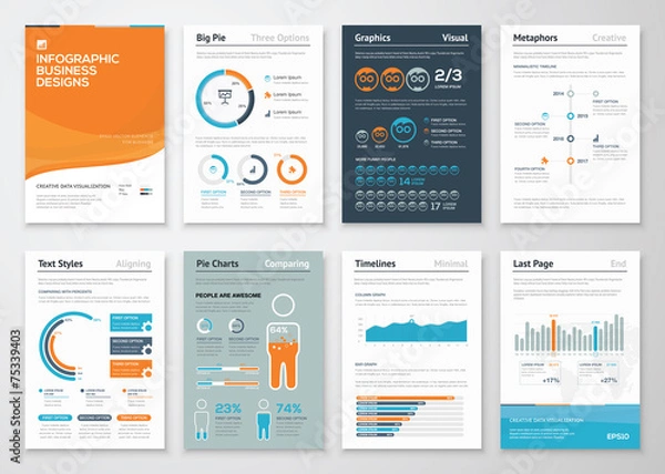 Fototapeta Infographic business elements and vector design illustrations