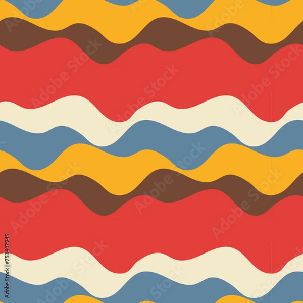 Fototapeta Multicolored Horizontal Wavy Ripple Pattern Background