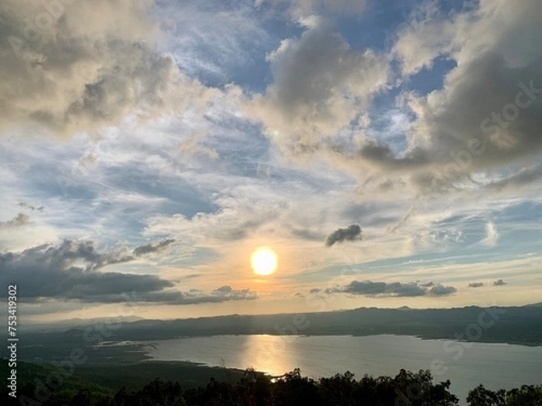 Fototapeta Windmill view point Lam Takhong Dam