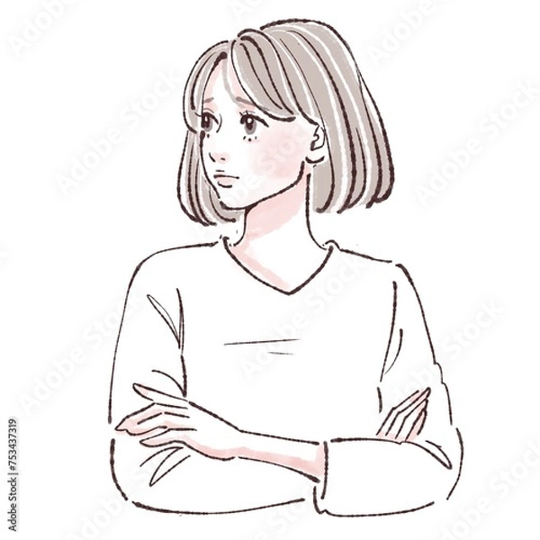 Fototapeta 名称未設定のアートワーク女性・女の子のイラスト素材