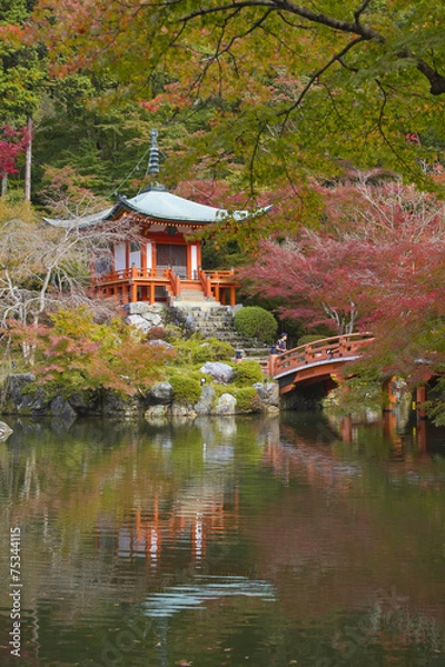 Obraz Red Japanese garden