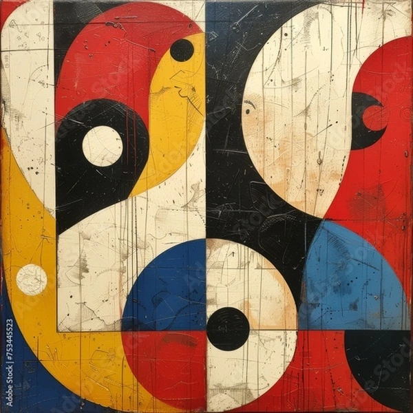 Fototapeta Abstract Painting With Various Colors and Shapes