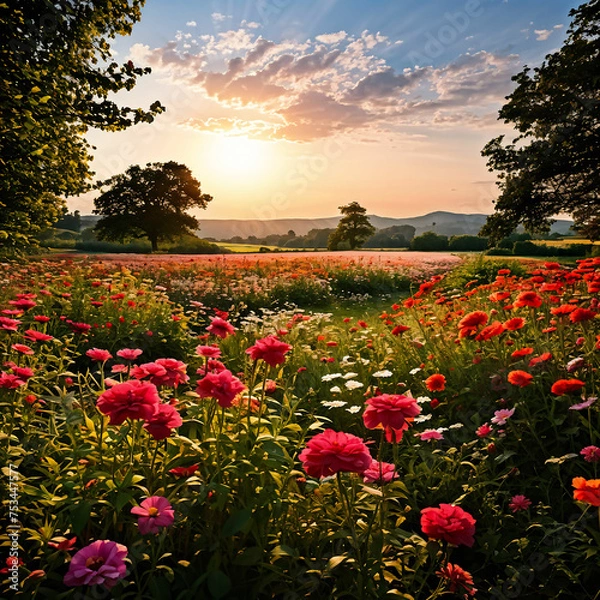 Obraz sunset in the field