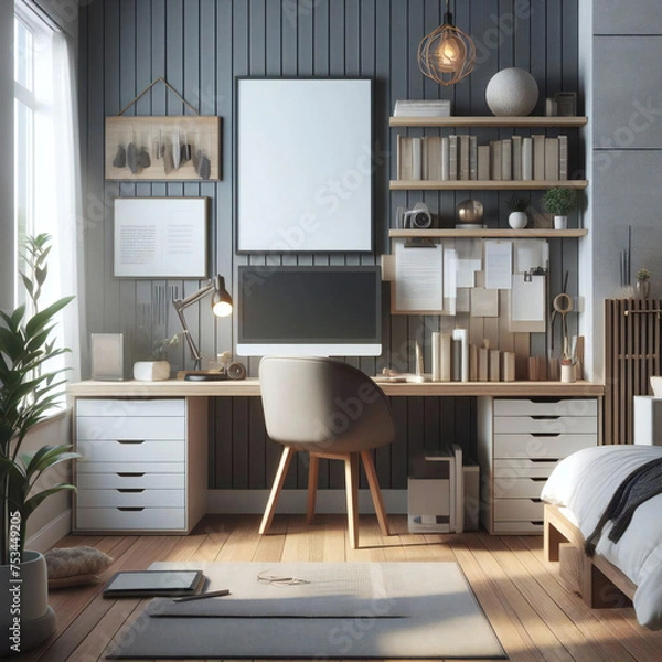 Fototapeta シンプルで現代的な書斎
