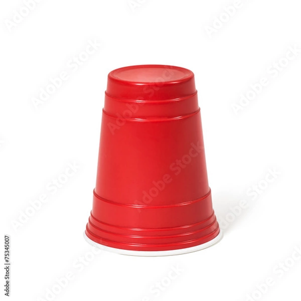 Obraz Original red cup. Isolated on white background. 