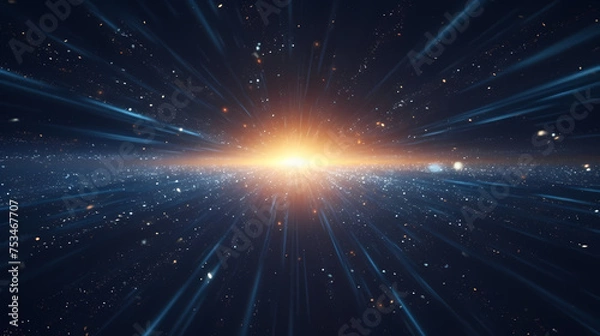 Obraz Technology particle abstract background, abstract particles in science fiction space