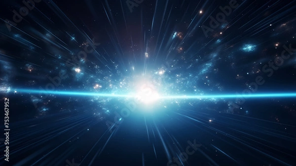 Fototapeta Technology particle abstract background, abstract particles in science fiction space