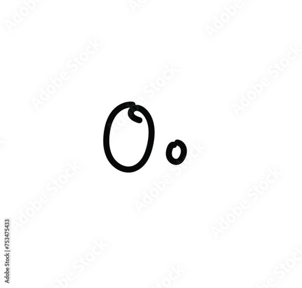 Fototapeta Letter (O) with simple hand drawn. Typography on white background. vector illustration.