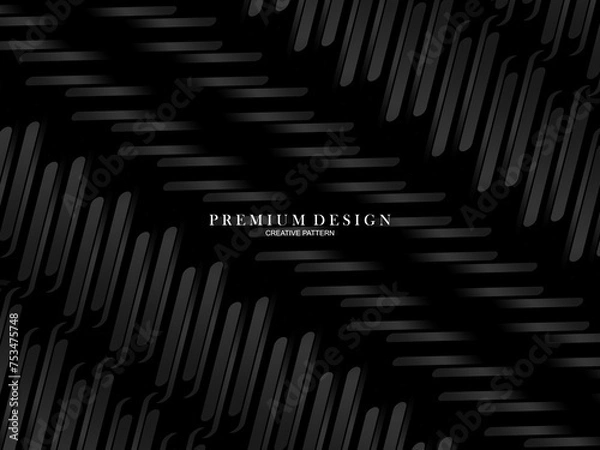 Fototapeta Abstract futuristic dark black background with modern design. Realistic 3d wallpaper with luxurious flowing lines. Elegant background for posters, websites, brochures, cards, banners, apps, etc.