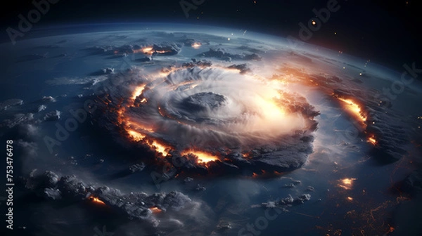 Fototapeta Satellite images of massive hurricanes and typhoons seen from space