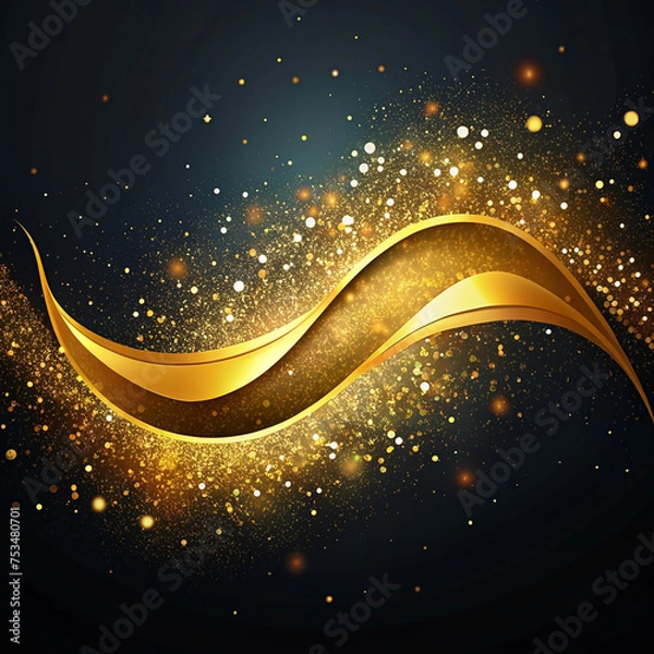 Obraz Abstract Banner Golden Wave