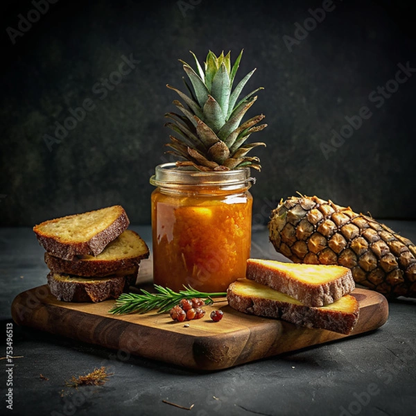Obraz A Jar fresh Pineapple and Toast