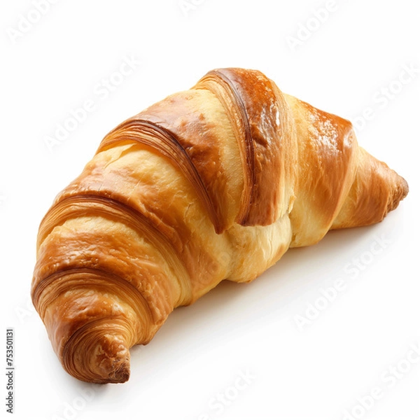 Obraz Plain croissant on white background