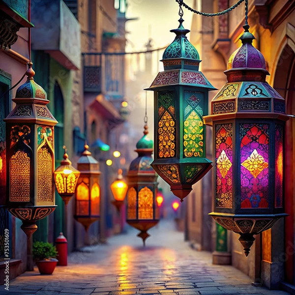 Obraz Colorful Lanterns Street